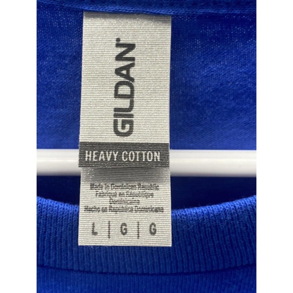 Disc Golf Shirt DISC In Hand Throwing Rainbow Vinyl Custom Logo L T-Shirt BLUE - Picture 4 of 7